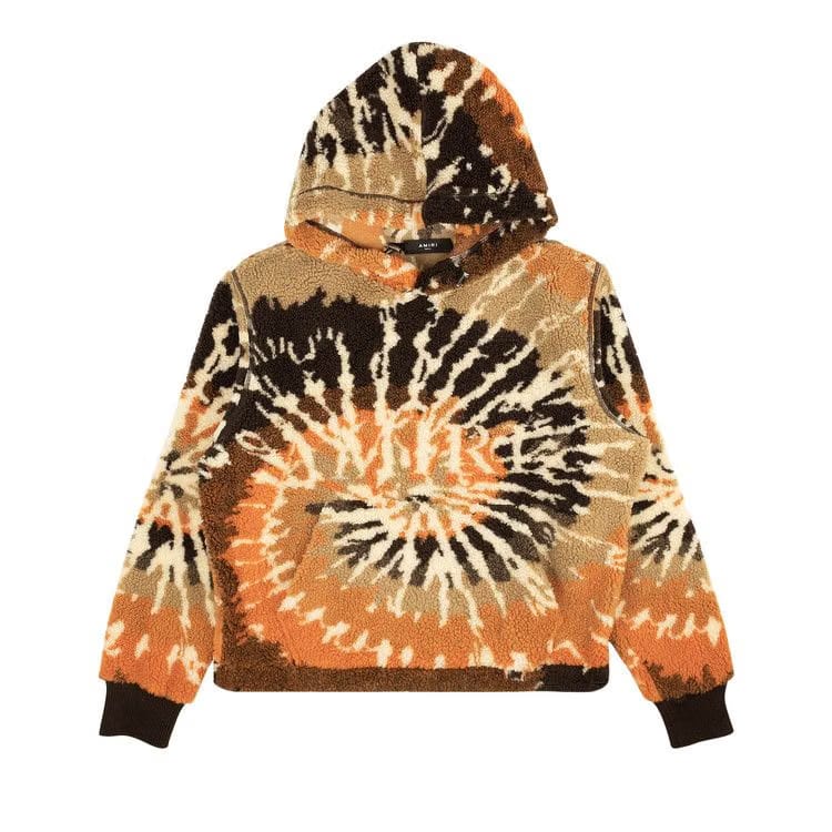 Amiri Tie Dye Polar Fleece Hoodie Orange/Black