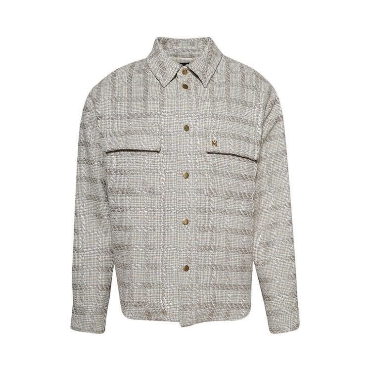 Amiri Check Boucle Padded Overshirt Pale Mint