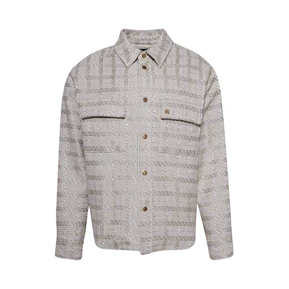 Amiri Check Boucle Padded Overshirt Pale Mint