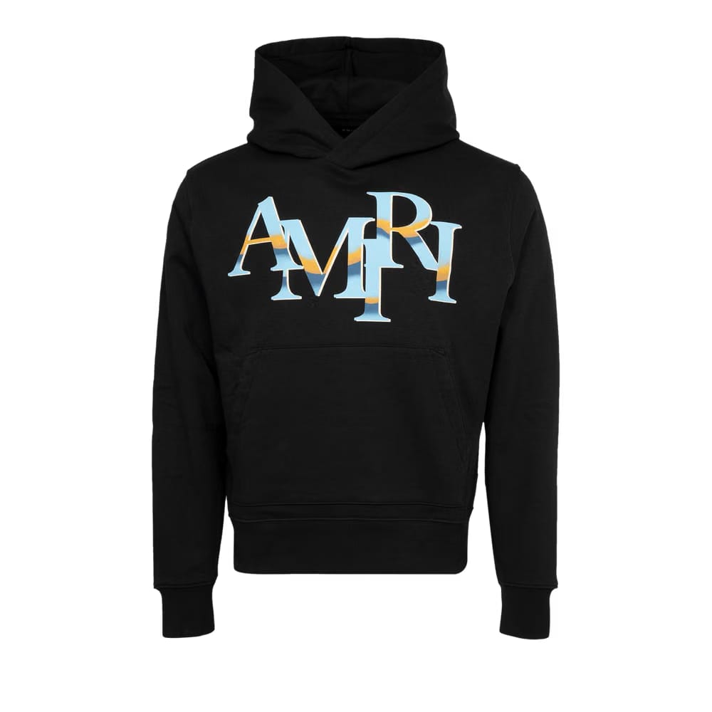 Amiri Staggered Chrome Hoodie Black