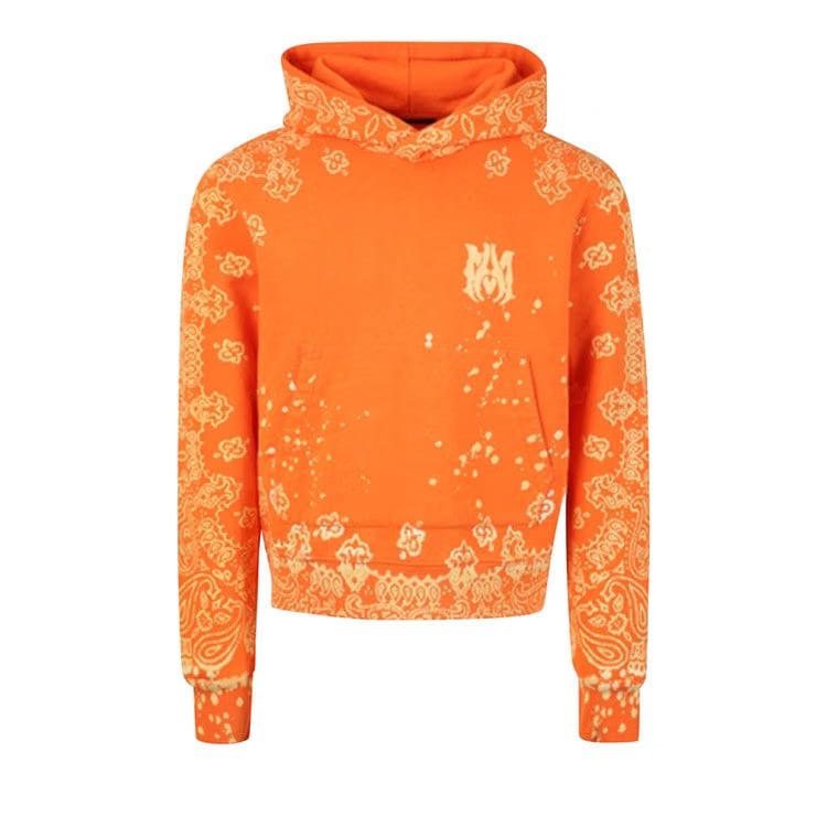 Amiri Bandana Bleach All Over Hoodie Orange