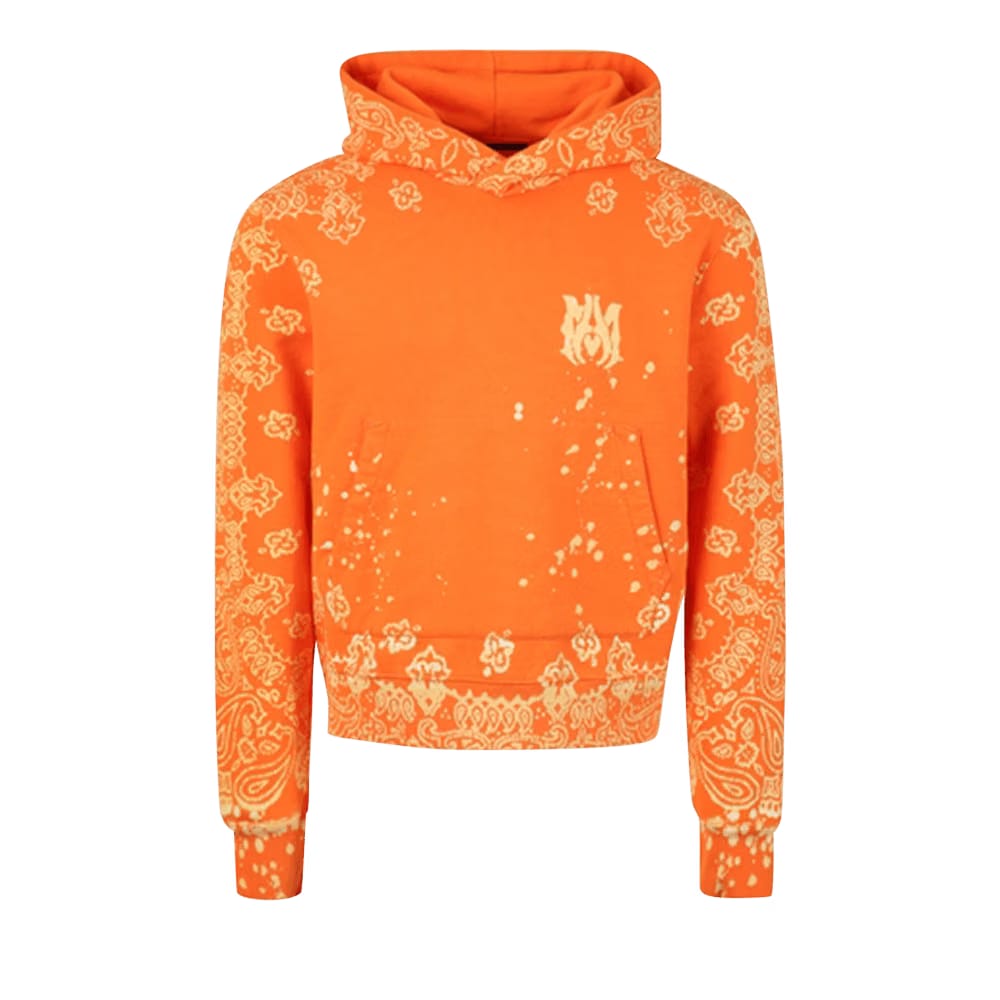 Amiri Bandana Bleach All Over Hoodie Orange