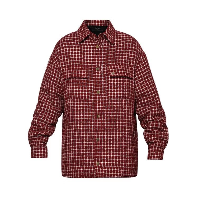 Amiri Boucle Padded Overshirt Deep Red