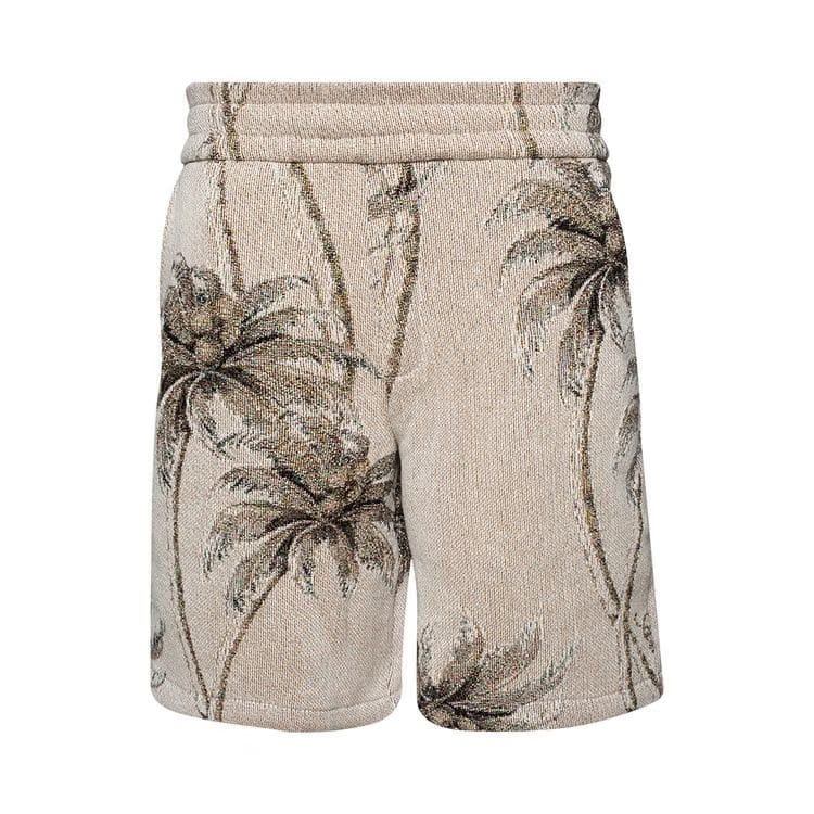 Amiri Palm Tapestry Shorts Alabaster