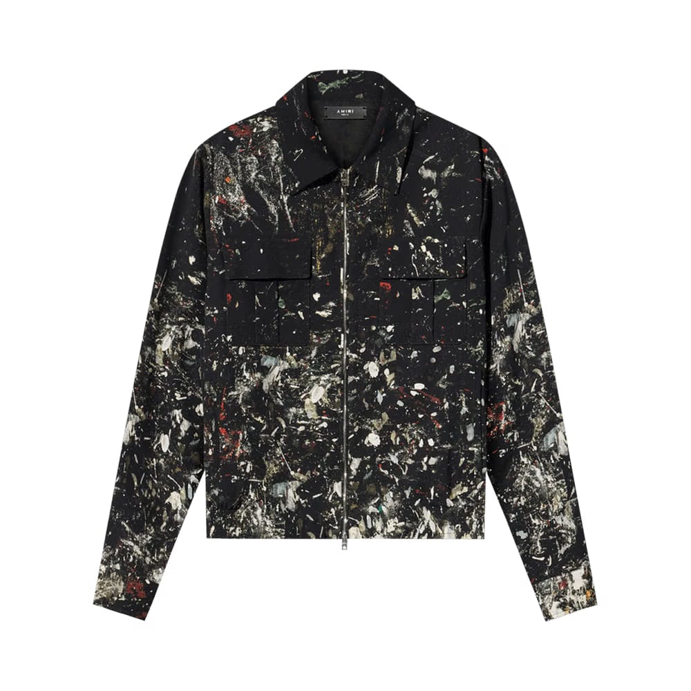 Amiri Paint Splatter Blouson Black