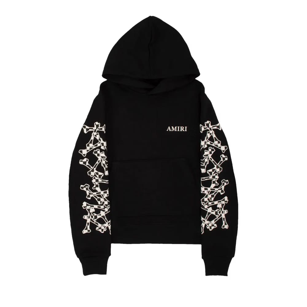 Amiri Checkered Bones Hoodie Black