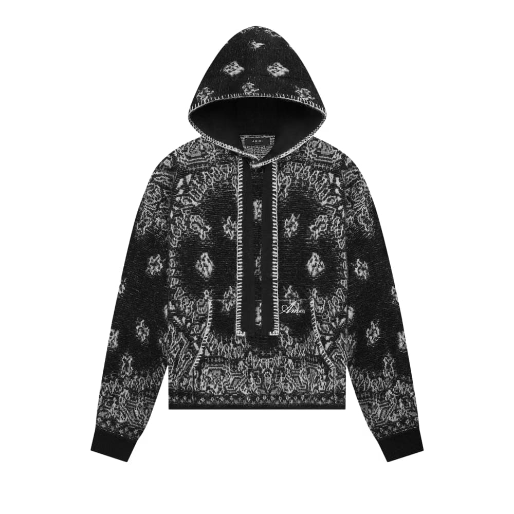 Amiri Bandana Hoodie Black