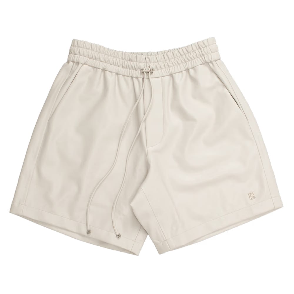 Amiri Vegan Leather Bball Shorts Light Tan