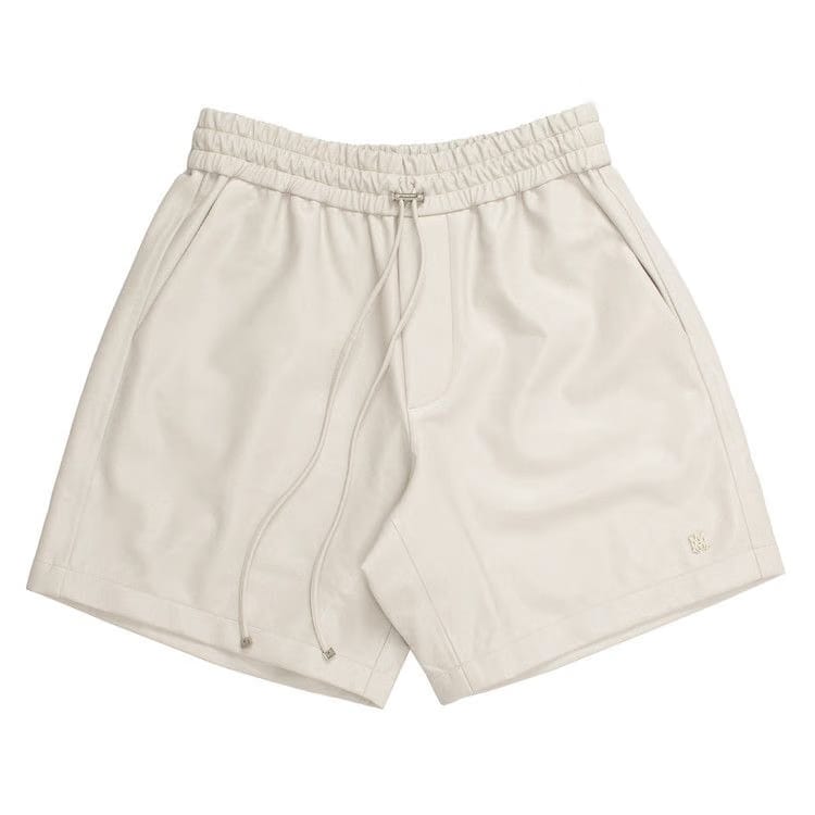 Amiri Vegan Leather Bball Shorts Light Tan