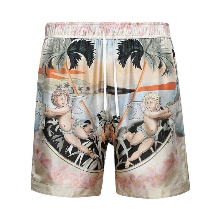 Amiri Cherub Silk Shorts Multicolor