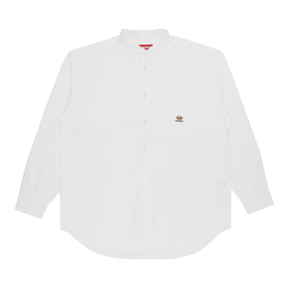 Supreme Loose Fit Flannel Oxford Shirt White
