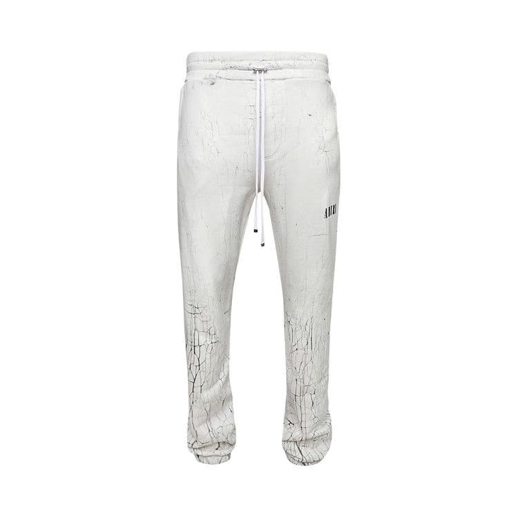 Amiri Cracked Dye Logo Sweatpants White