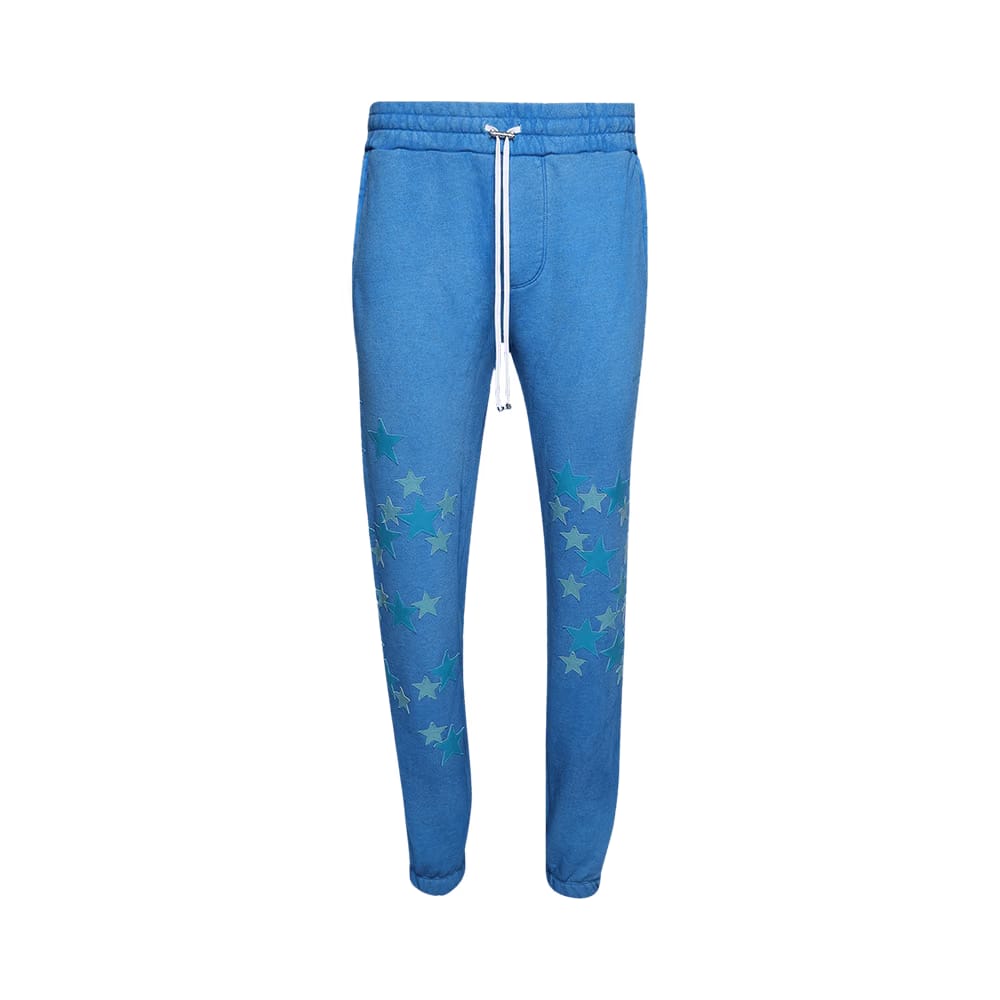 Amiri Pigment Spray Star Sweatpants Heather Carolina Blue