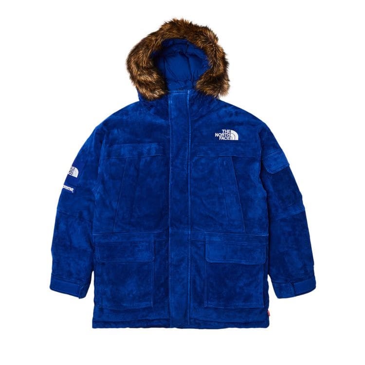 Supreme x The North Face Suede 600-Fill Down Parka Blue