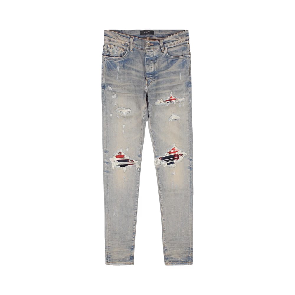 Amiri Plaid MX1 Jean Clay Indigo/Red
