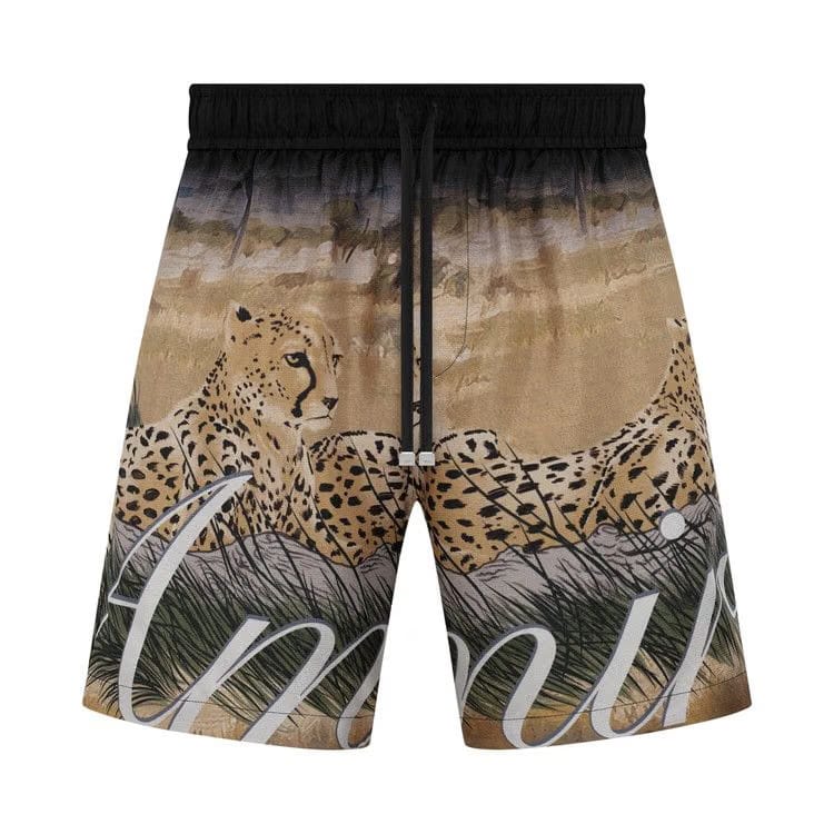 Amiri Cheetah Print Drawstring Shorts Multicolor