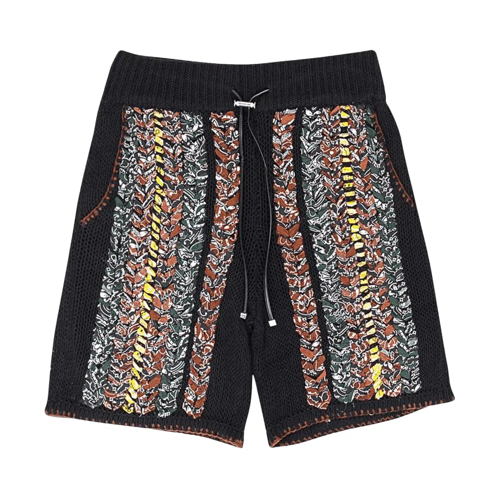 Amiri Braided Bandana Shorts Black