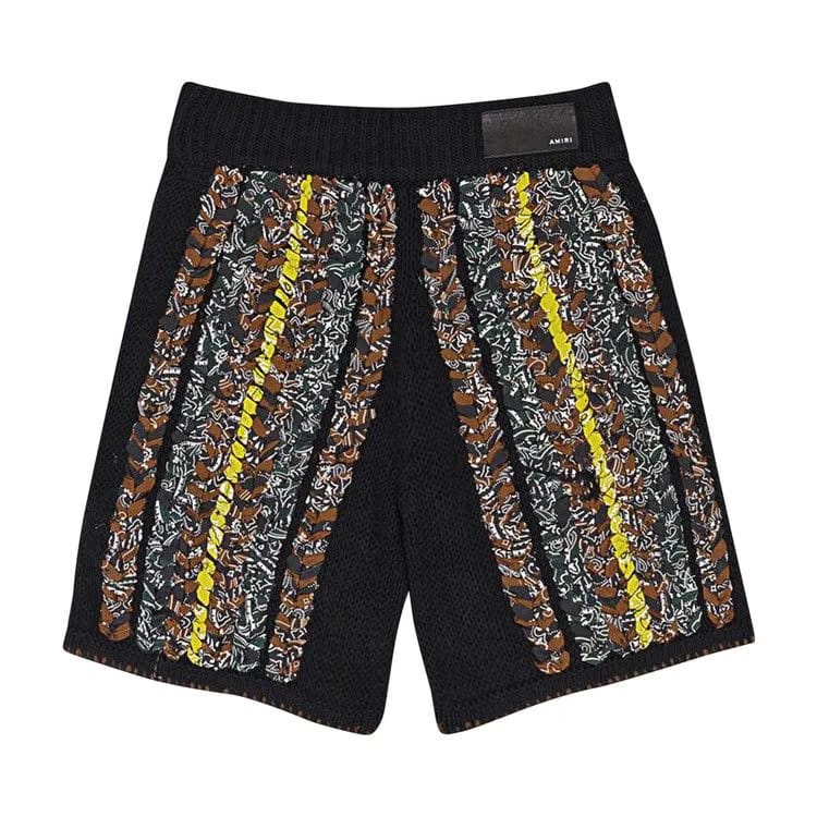 Amiri Braided Bandana Shorts Black