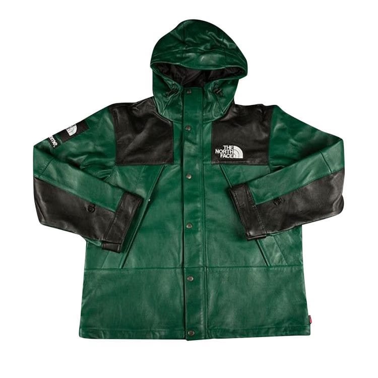 Supreme x The North Face Leather Mountain Parka Dark Green