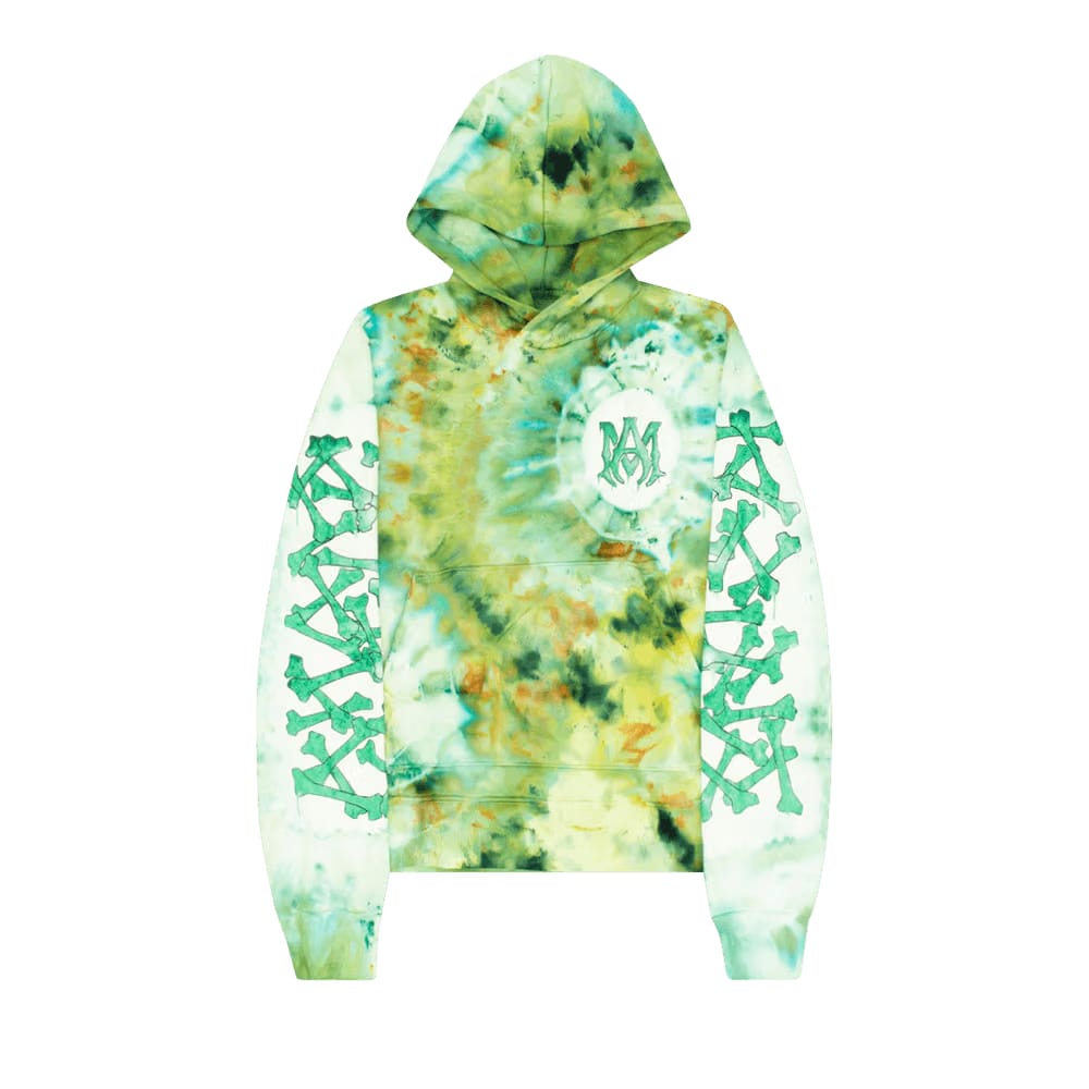 Amiri Tie Dye Bones Hoodie Green