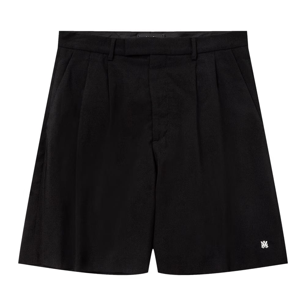 Amiri Double Pleat Shorts Black