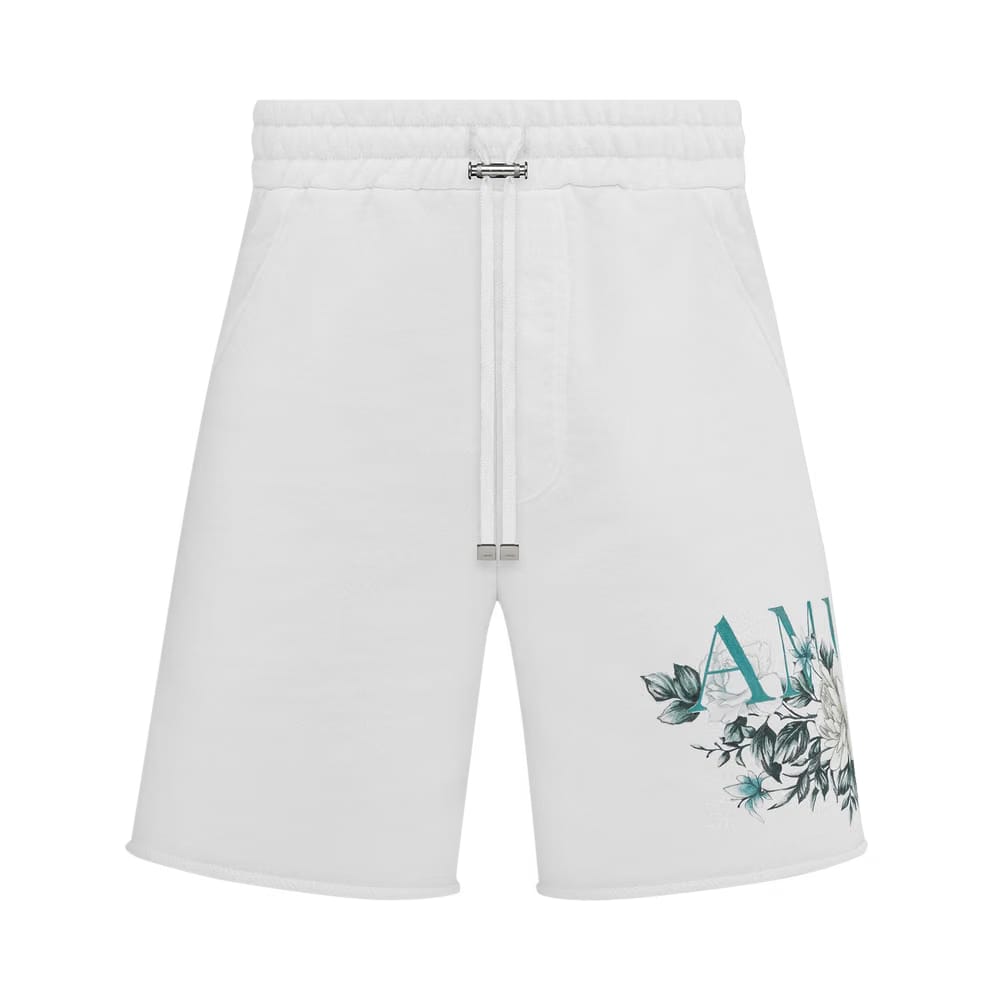 Amiri Floral Logo Shorts White