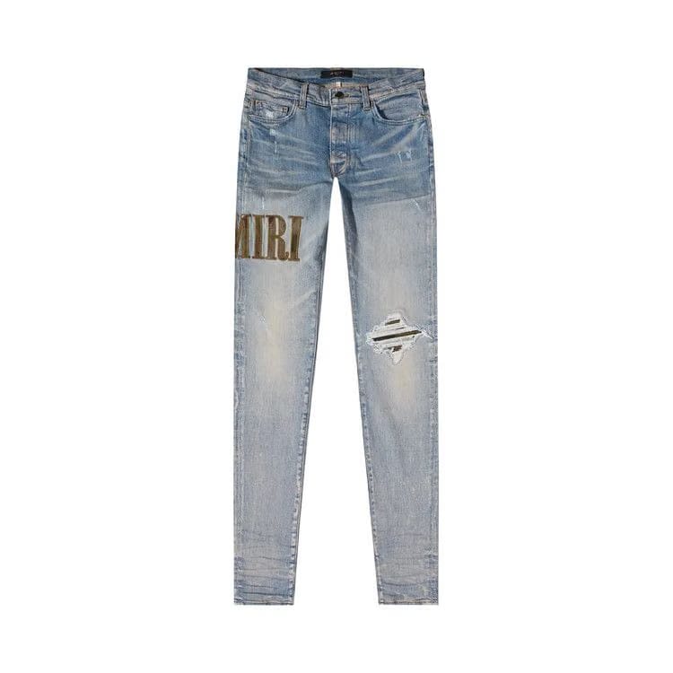 Amiri Core Appliqué Jean Clay Indigo