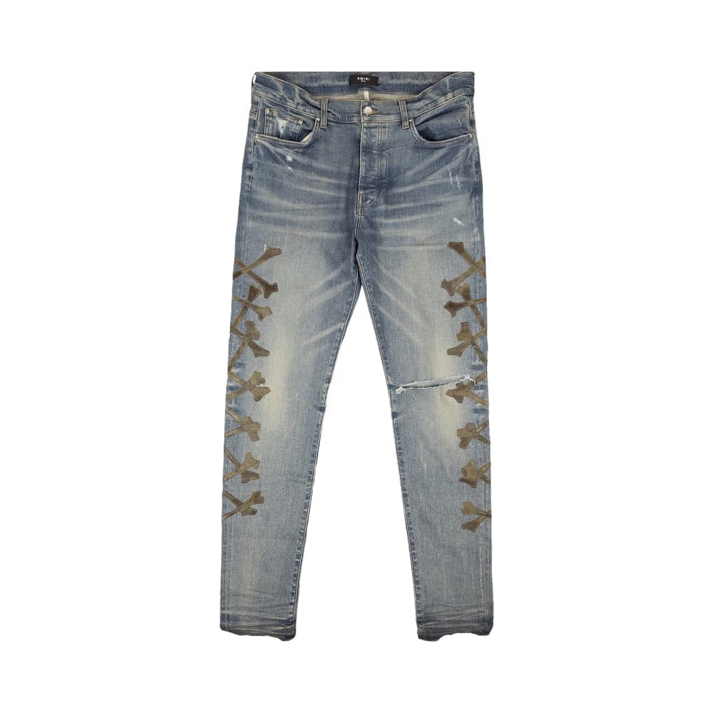 Amiri Camo Bones Jean Indigo