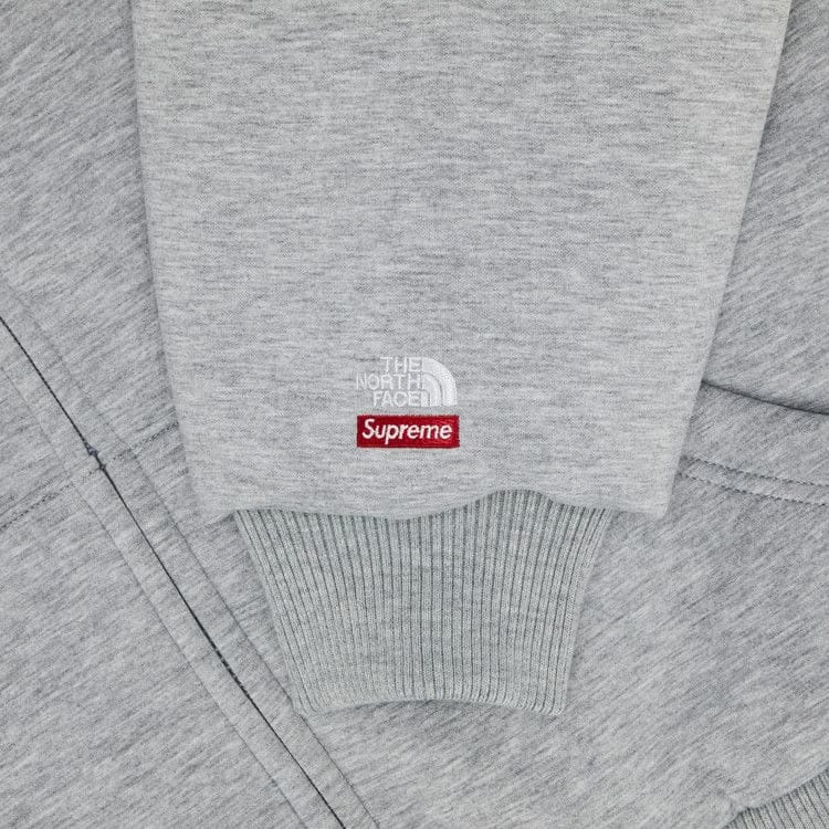 Supreme x The North Face Down Filled Zip Up Hoodie Heather Grey