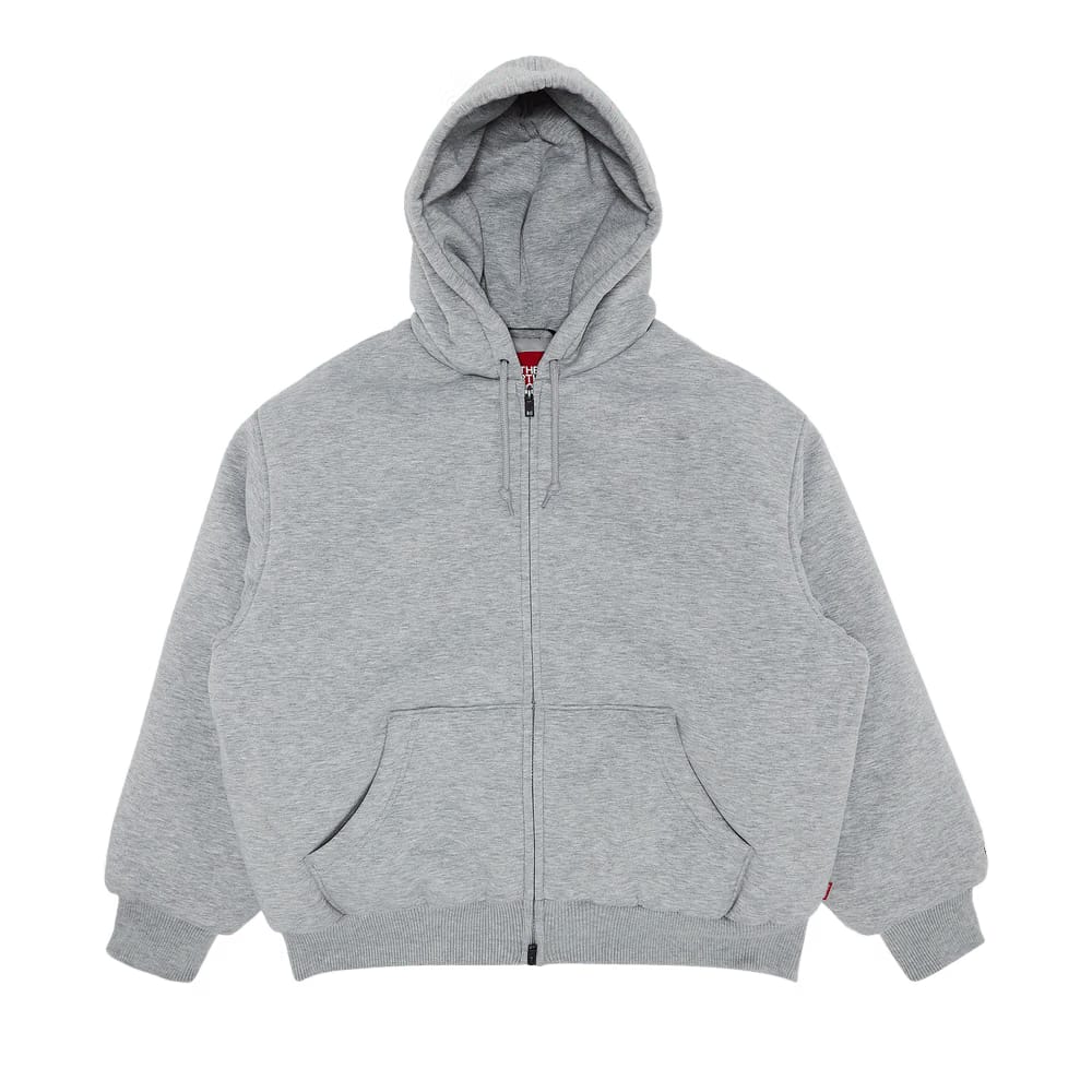 Supreme x The North Face Down Filled Zip Up Hoodie Heather Grey