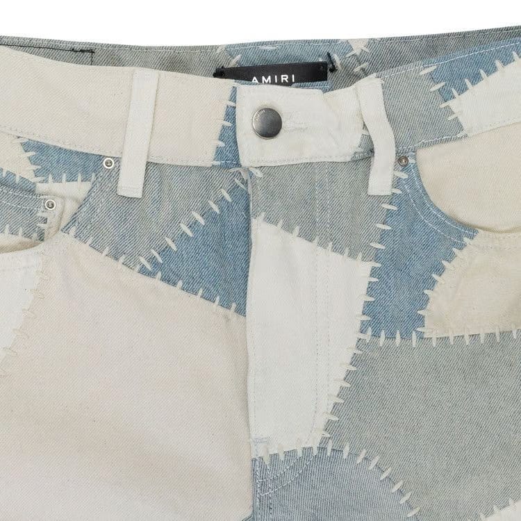 Amiri Patchwork Flare Jeans Alabaster