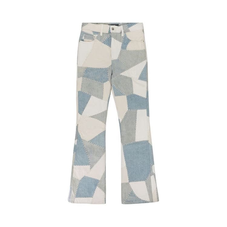 Amiri Patchwork Flare Jeans Alabaster