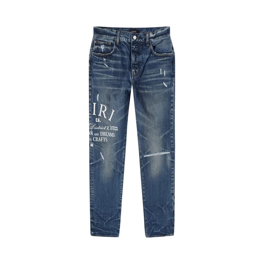 Amiri Arts District Embroidered Jeans River Indigo