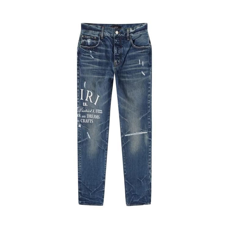 Amiri Arts District Embroidered Jeans River Indigo