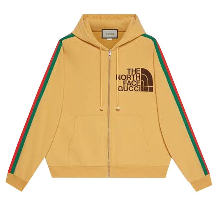 The North Face x Gucci Web Print Cotton Sweatshirt Yellow