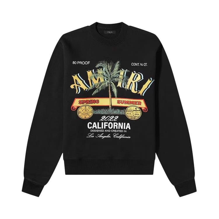 Amiri Rum Label Long-Sleeve Crew Black