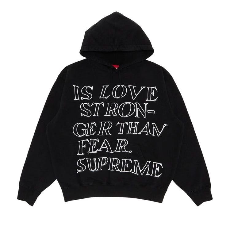 Supreme Stronger Than Fear Hoodie Black