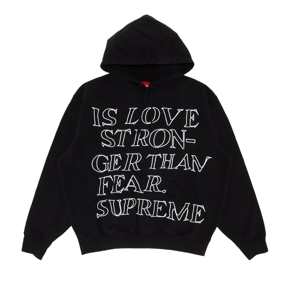 Supreme Stronger Than Fear Hoodie Black
