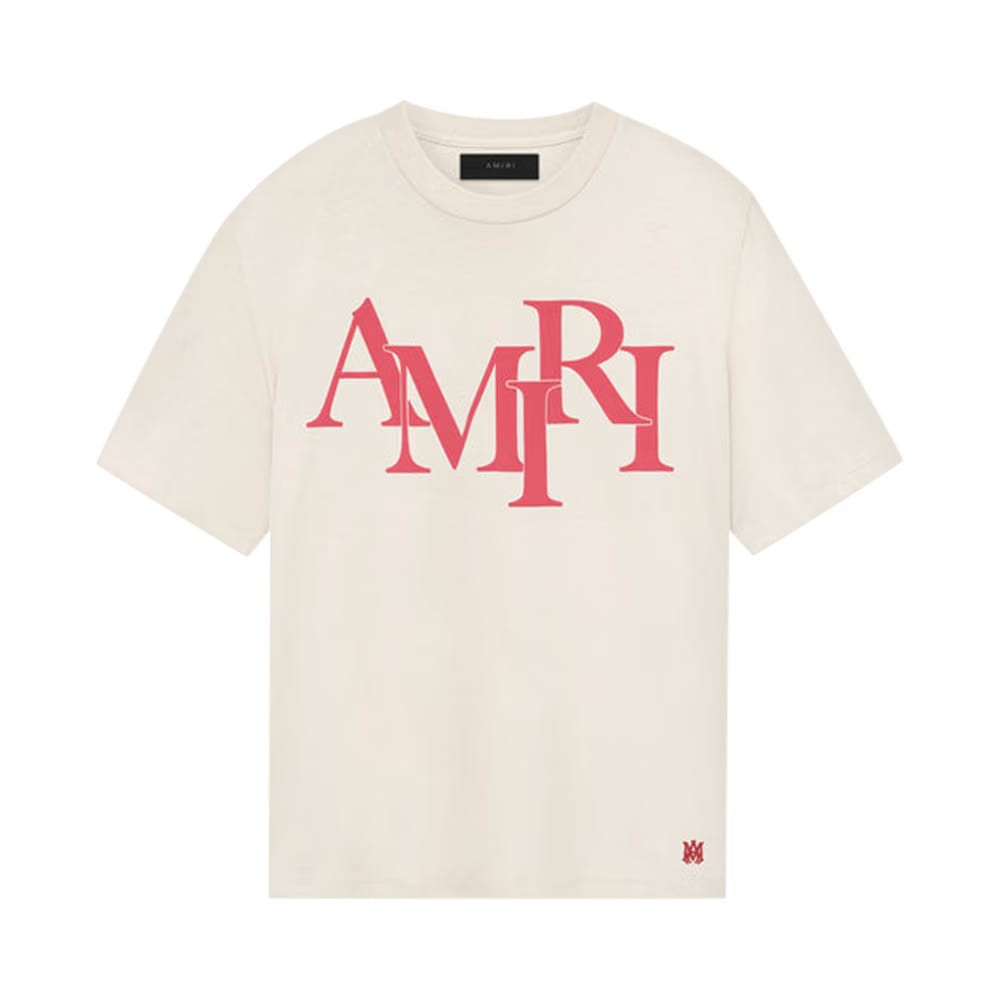 Amiri Staggered T-Shirt Beige Cream