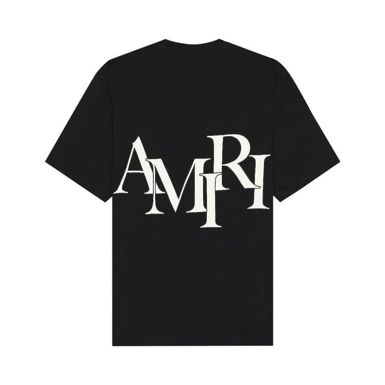 Amiri Staggered Logo T-Shirt Black