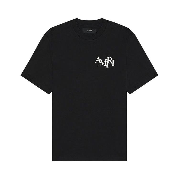Amiri Staggered Logo T-Shirt Black