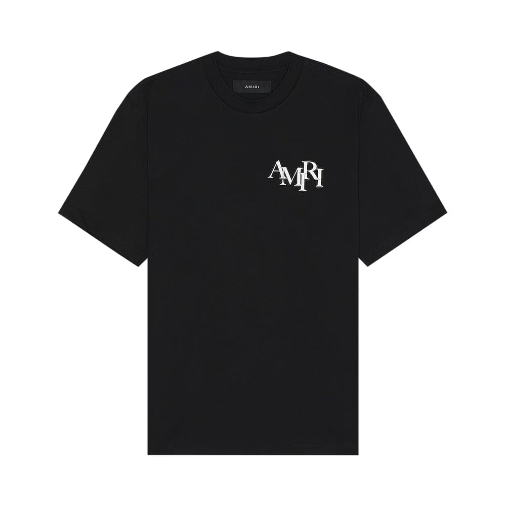 Amiri Staggered Logo T-Shirt Black