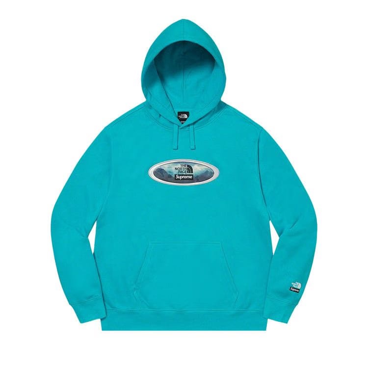 Supreme x The North Face Lenticular Mountains Hoodie Teal