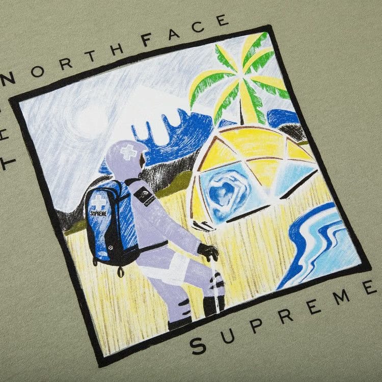 Supreme x The North Face Sketch Shorts-Sleeve Top Sage