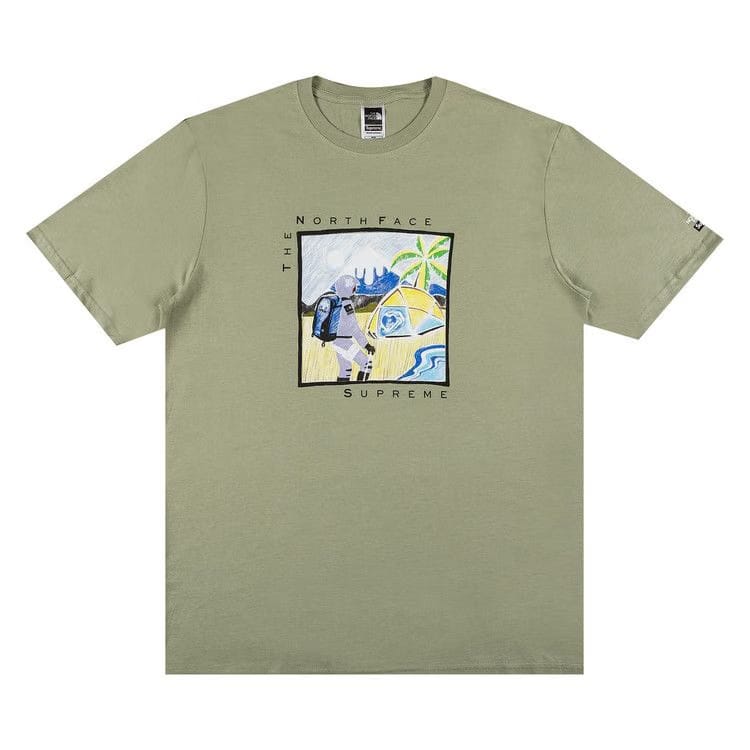 Supreme x The North Face Sketch Shorts-Sleeve Top Sage