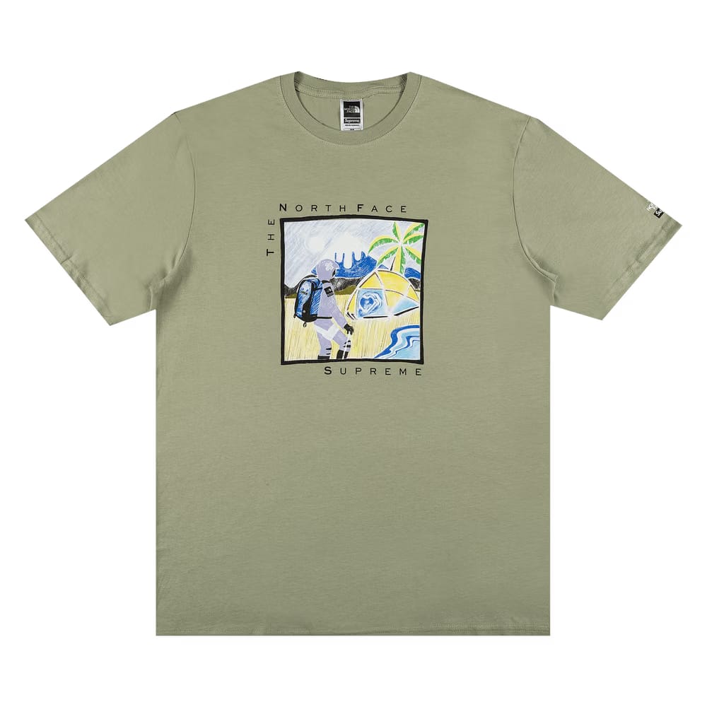 Supreme x The North Face Sketch Shorts-Sleeve Top Sage