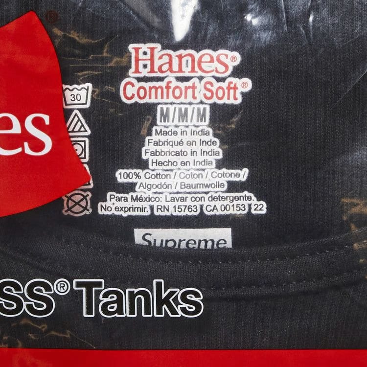 Supreme x Hanes Tagless Tank Tops (3 Pack) Black