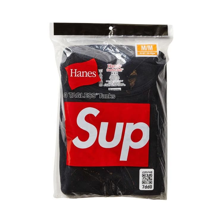Supreme x Hanes Tagless Tank Tops (3 Pack) Black