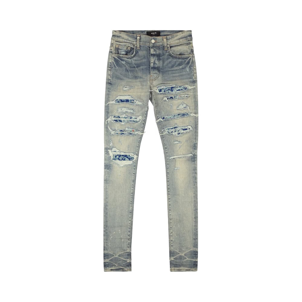 Amiri Distressed Pajama Thrasher Jeans Indigo