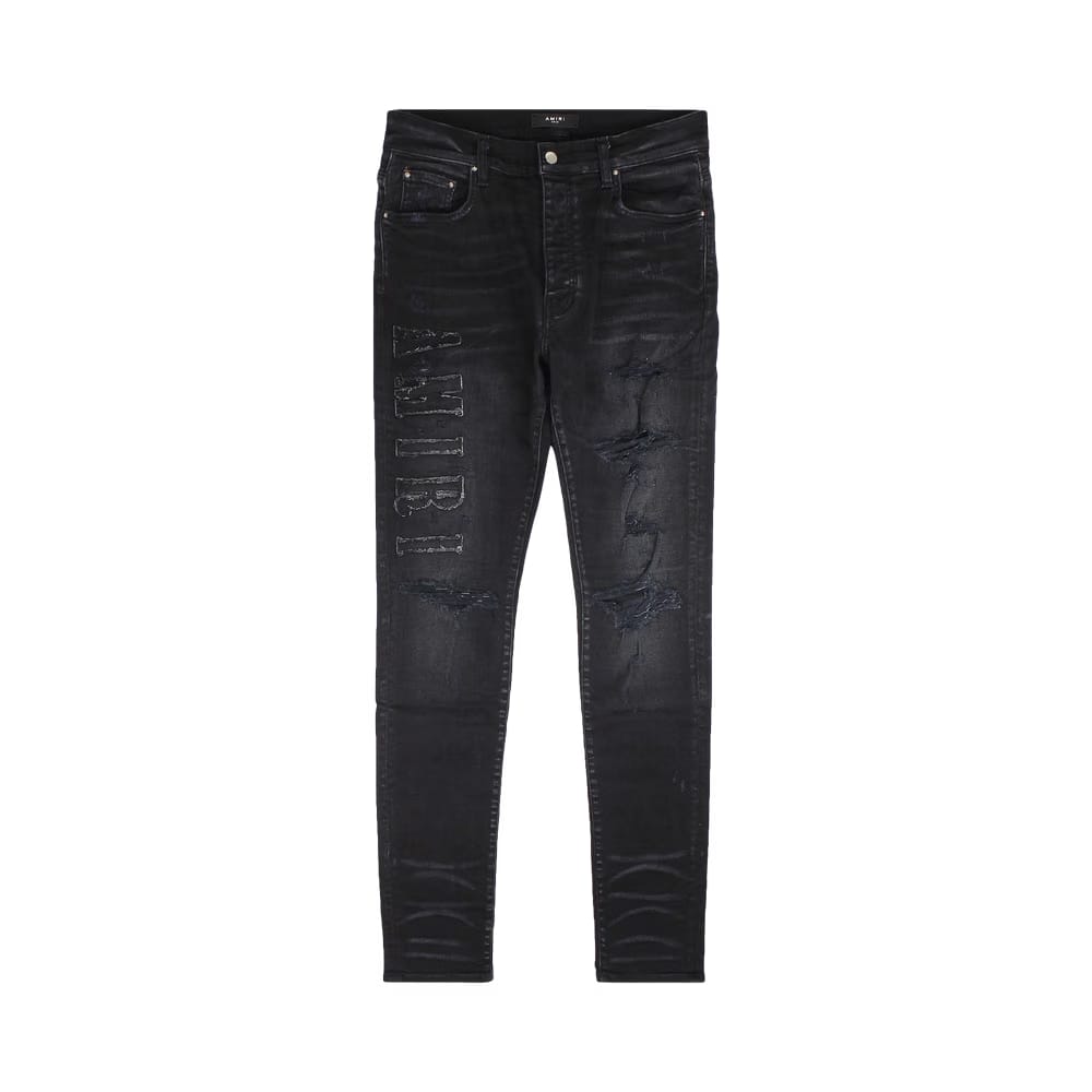 Amiri Denim Logo Appliqué Jean Aged Black